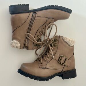 MIA Kids Tan Boots with Knit Cuff